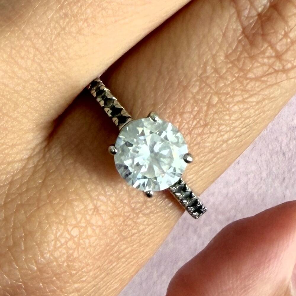 sterling silver round-cut cz engagement ring size 8.75